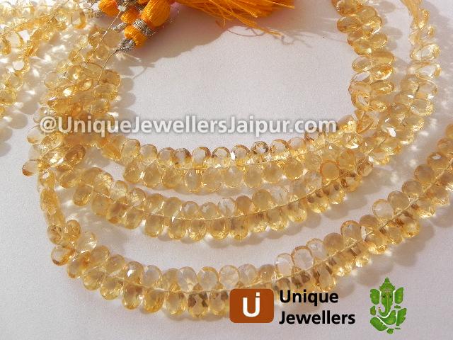 Citrine Cut Pear Beads